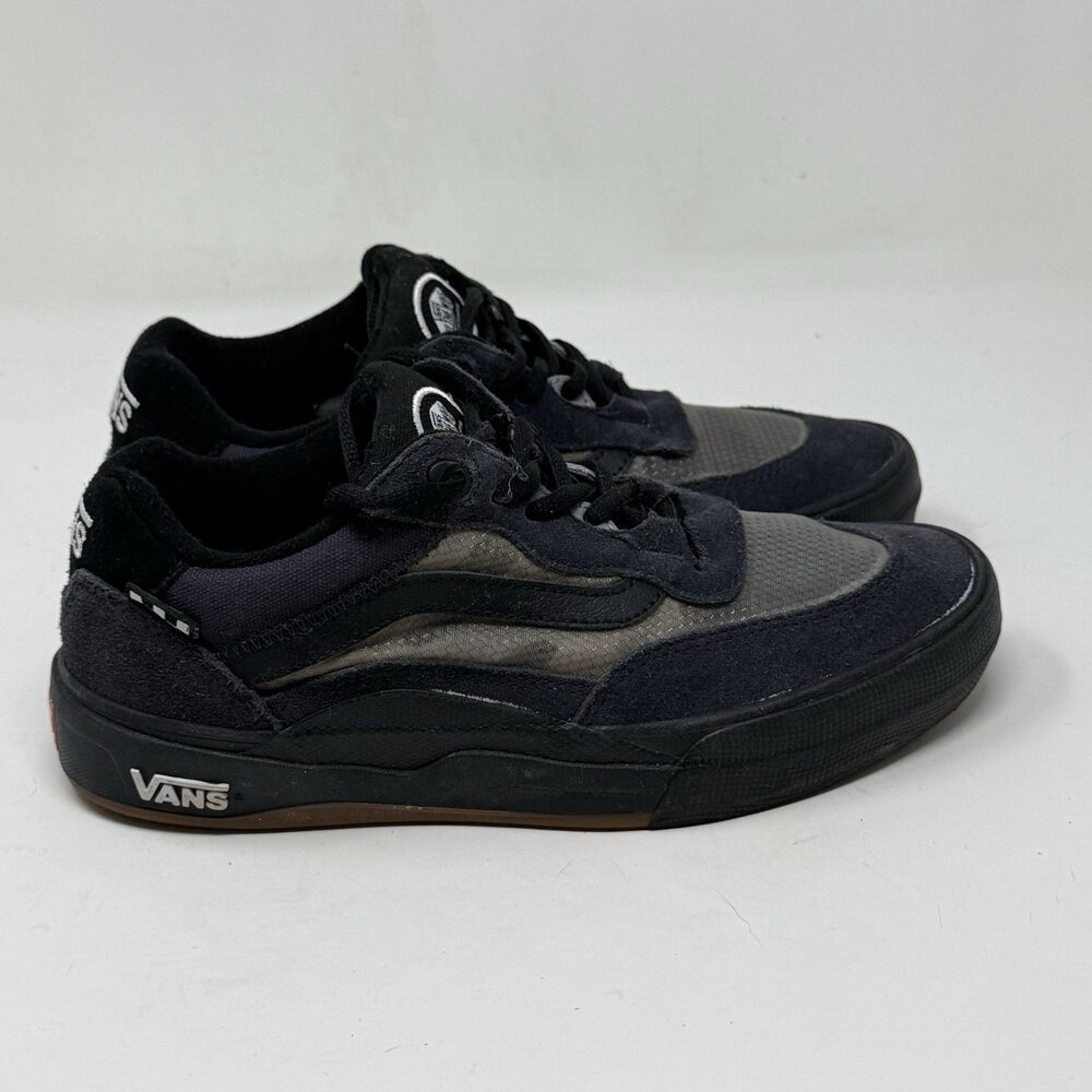 Vans Wayvee Pop Cush Sneakers Mens 6.5 Midnight Black Blue Suede Skate Shoes